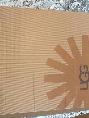 UGG Tan Cardboard Shoe Box with Sunburst Graphic